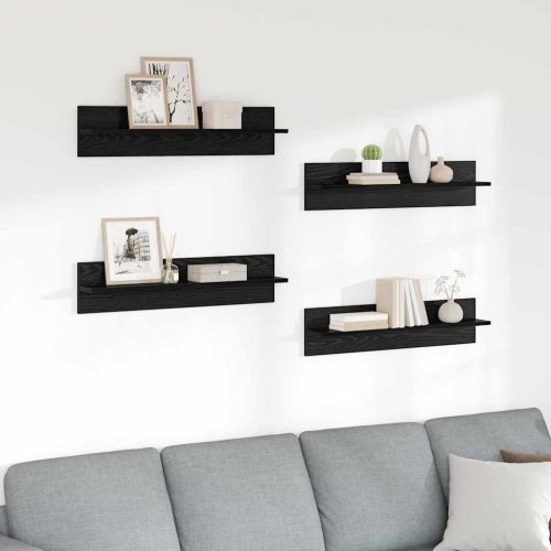 Стени за рафтове 4 бр. Черния дъб 80 x 11,5 x 18 см