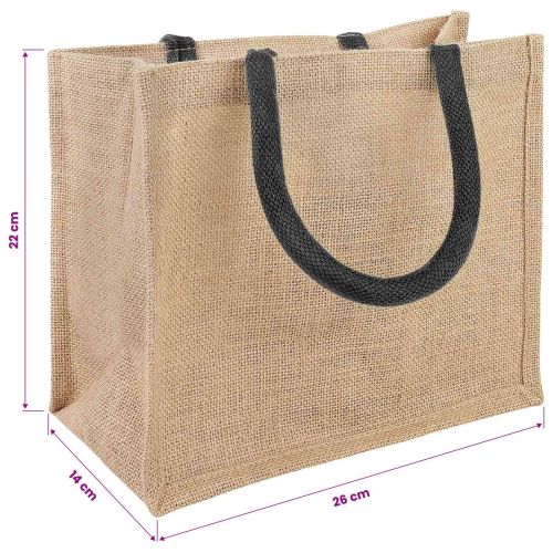 Чанти от юта 5 Естествено и черно 26 x 22 x 14 см 100% Юта Тоса