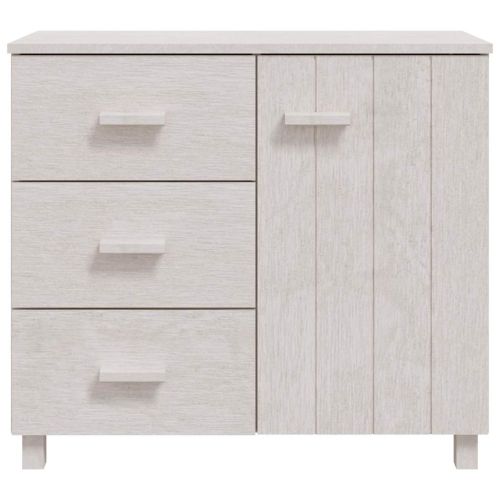 Сайдборд HAMAR бял 90x40x80 см борово дърво масив