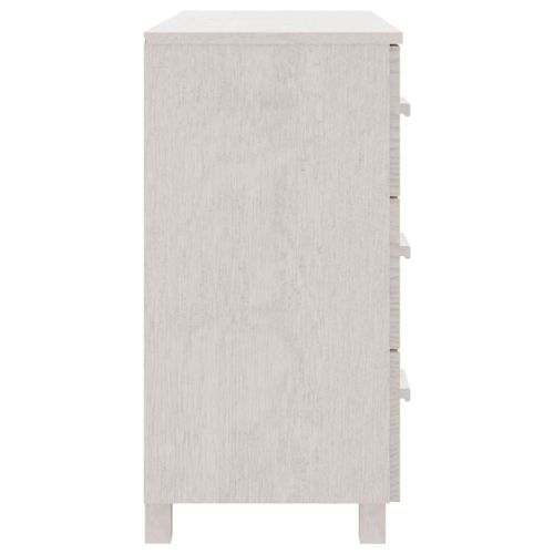 Сайдборд HAMAR бял 90x40x80 см борово дърво масив