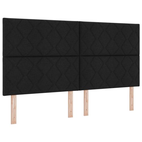 Континентално легло с матрак Черно 180 x 200 cm Текстил