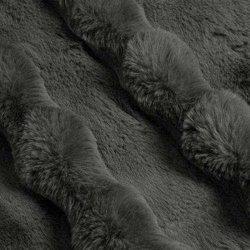 Анти-слип изкуствено одеяло от заешка козина Olite Тъмносиво