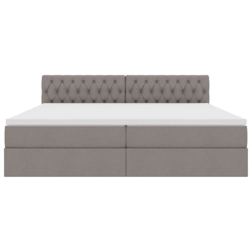Легло с място за съхранение и матрак Таупе 200 x 200 cm Кадифе