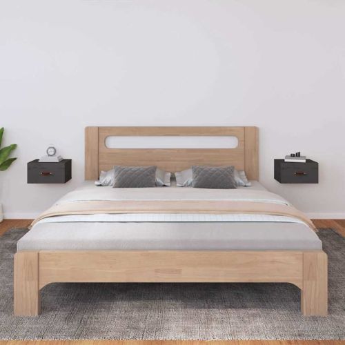 Нощни шкафчета за стенен монтаж, 2 бр, сив 40x29,5x22 см