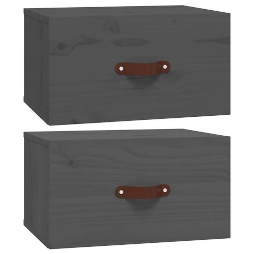 Нощни шкафчета за стенен монтаж, 2 бр, сив 40x29,5x22 см