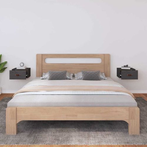 Нощни шкафчета за стенен монтаж, 2 бр, сив 40x29,5x22 см