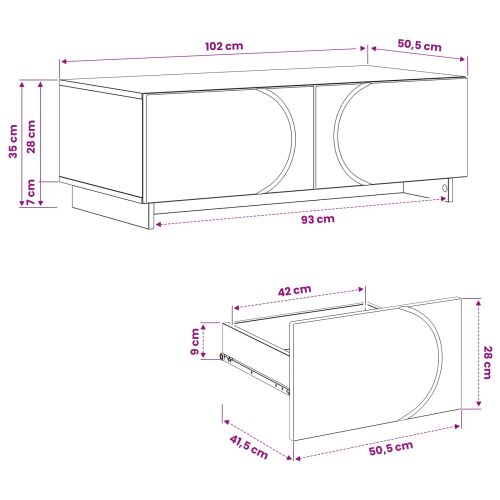 Холна маса Черно 102 x 50,5 x 35 см Обработена дървесина