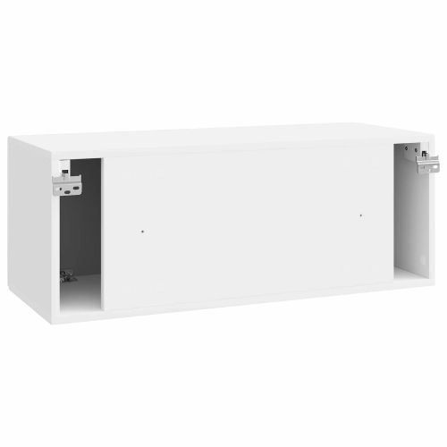 Стенно монтиран ТВ шкаф 78,5 x 31 x 30 см Бял гланц