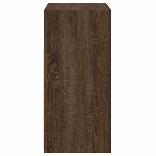 Сайдборд с LED светлини, кафяв дъб, 80x35x75 см