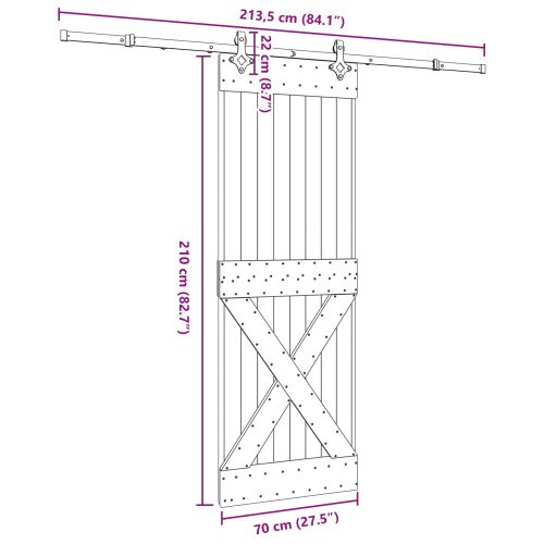 Преплъзваща се врата NARVIK 70 x 210 см (213,5 см)