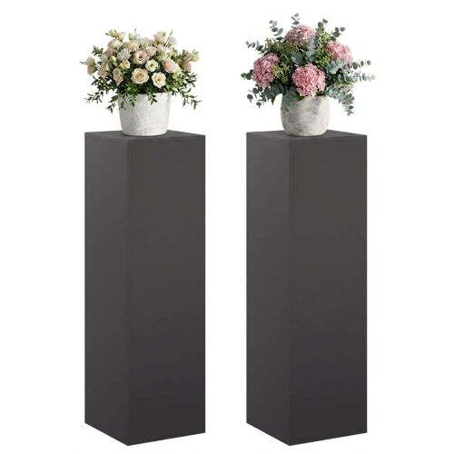 Стойка за растения 2 pcs Черно 30 x 30 x 100 см Стомана