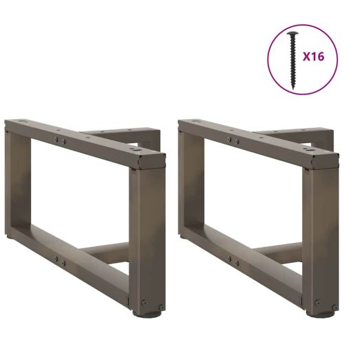 Крака за масичка за кафе, Т-образни, 2 бр., черни, 70x25x(30-31) см, стомана