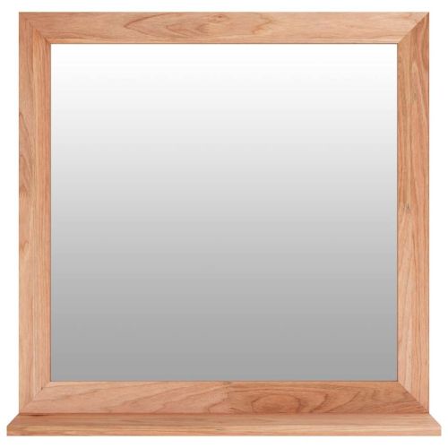 Стенно огледало, 55x55 см, орехово дърво масив