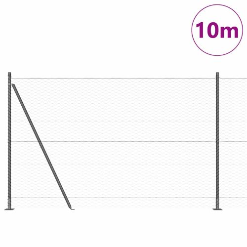 Шестоъгълна ограда с бетонна основа 10 x 1,6 m Сиво Мрежа