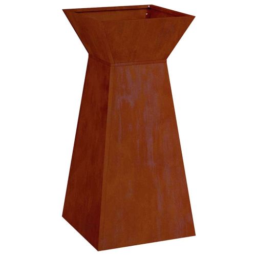 Саксия с колона Ръждясало 35 x 35 x 73 см Кортенова стомана