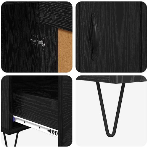 Висок шкаф Черния дъб 69,5 x 31 x 115 см Инженерна дървесина