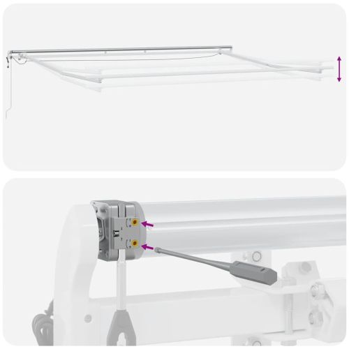 Автоматично прибираща се тента с LED, кафяв, 500x300 см
