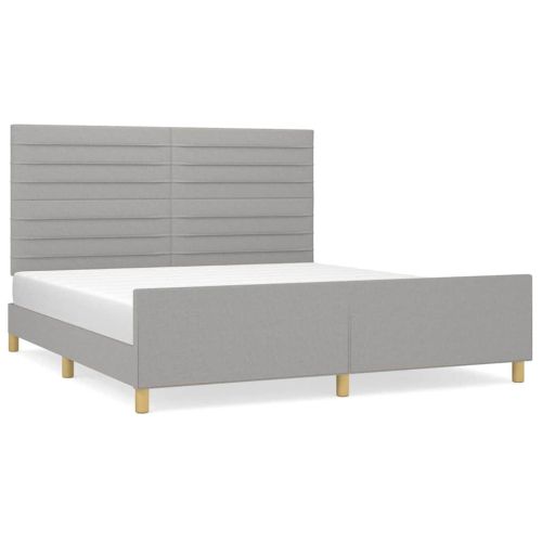 Рамка за легло без матрак, светлосива, 160x200 см, плат