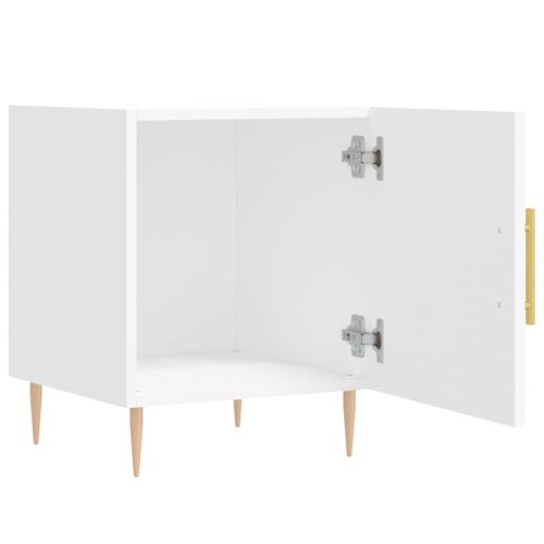 Нощни шкафчета 2 бр бели 40x40x50 см инженерно дърво