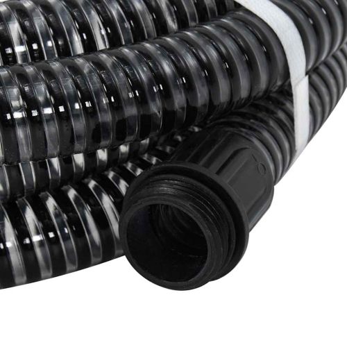 Смукателен маркуч с месингови съединители черен 1,1" 5 м PVC