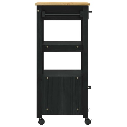 Кухненска количка MONZA Черен 48 x 40 x 88,5 см Солиден бор