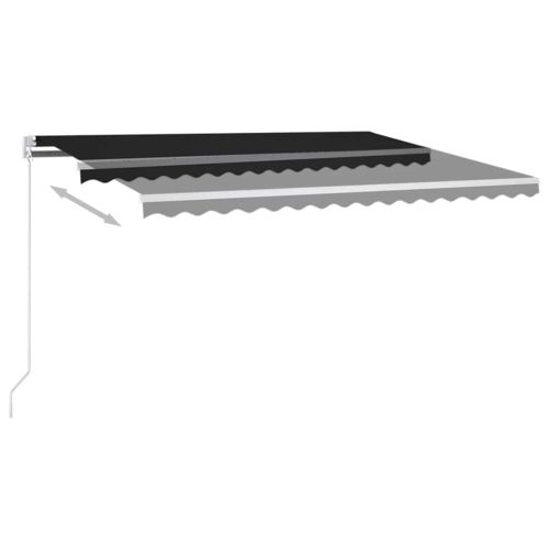 Прибираща се тента Антрацит 400 × 350 cm Тъкан и алуминий