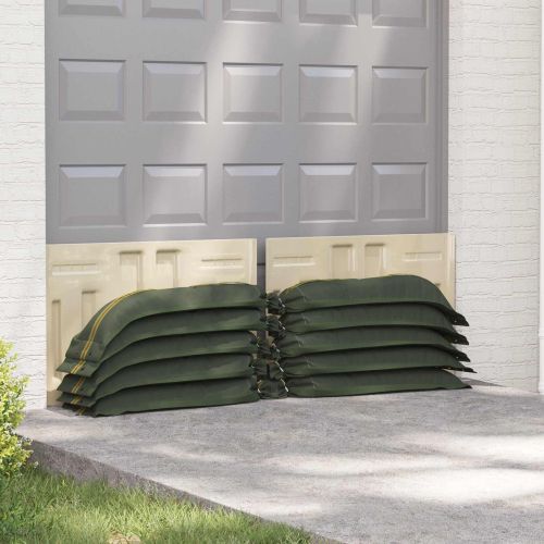 Торби с пясък 25 бр. Тъмен зелен 120 x 27 см HDPE