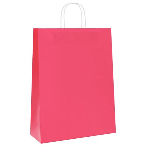 Хартиени торбички 50 бр с дръжки розови 32x12x42 см