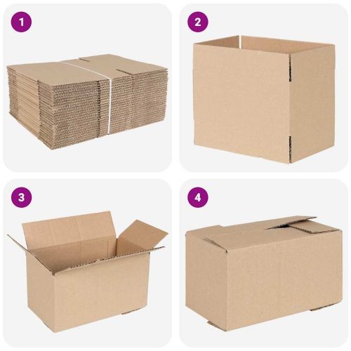 Сгъваема кутия 50 бр. Естествен 24 x 13 x 13 см Картон