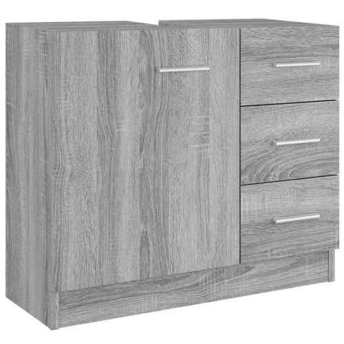 Шкаф за мивка, сив сонома, 63x30x54 см, инженерно дърво