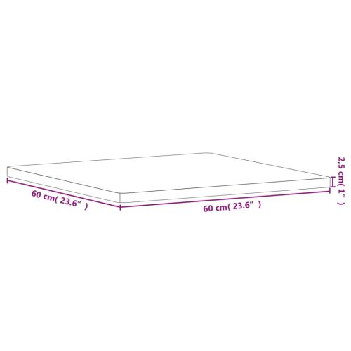 Плот за маса 60x60x2,5 см квадратен масивен бук