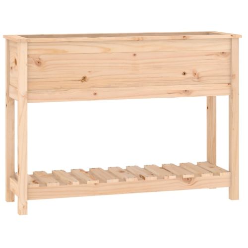 Плантер с рафт, 111,5x34,5x81 см, борово дърво масив