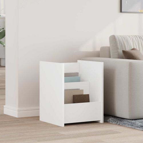 Етажерка за списания Бяло 35 x 35 x 45 см Инженерна дървесина