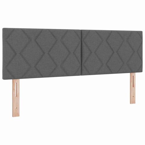 Легло с пружинирана основа Тъмносив 140 x 190 cm текстил