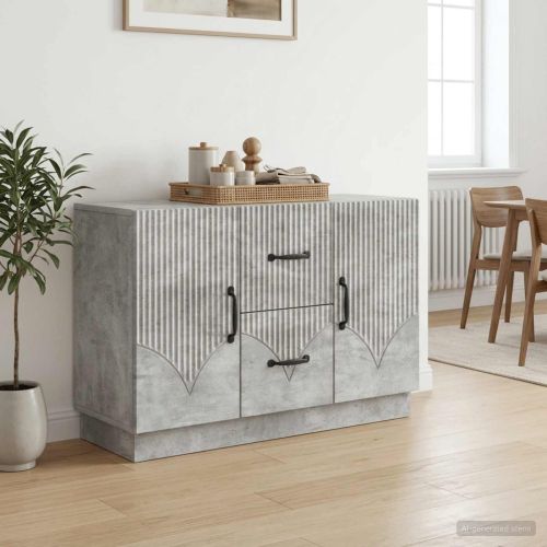 Служебен шкаф с чекмедже Бетонно сиво 89 x 34,5 x 57 см