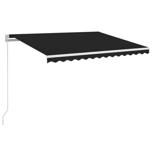 Ръчно прибираща се тента с LED, 350x250 см, антрацит
