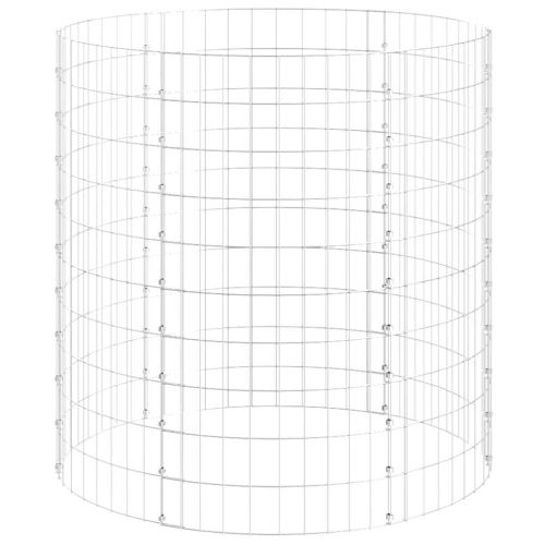 Кръгъл габионен стълб, поцинкована стомана, Ø100x100 см