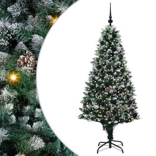 С изкуствено коледно дърво с 300 LED светодиода Зелен 180 cm