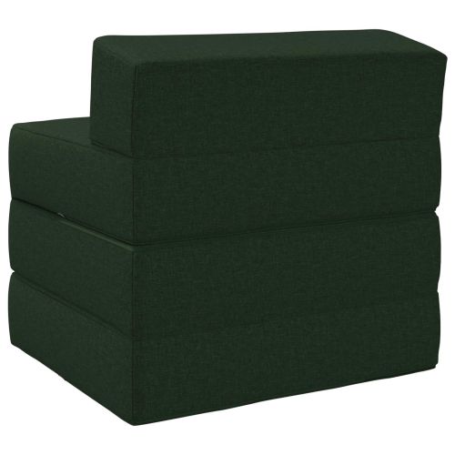 Сгъваем диван легло Тъмнозелено 70 x 60 x 63 cm Текстил