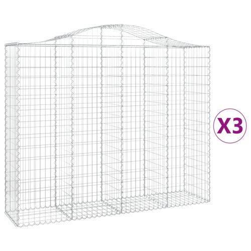 Габионни кошници арка 3 бр 200x50x160/180 см поцинковано желязо