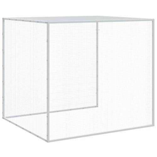 Клетка за пилета с покрив светлосива 603x98x90 см стомана