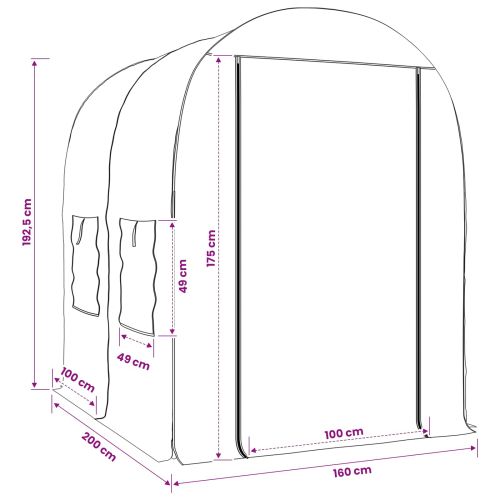 Топлица с конструкция 160 x 200 x 192,5 см ПВЦ Прозрачен