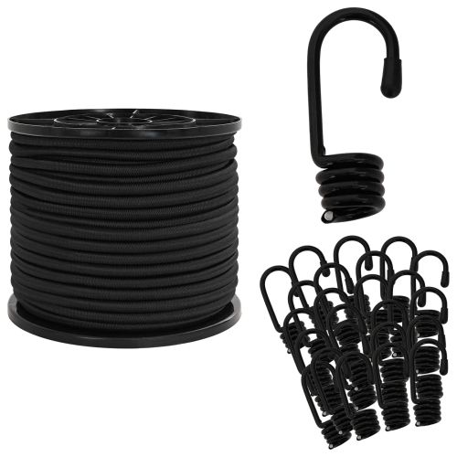Бунджи въжета с куки 8 mm Черно PP и гума