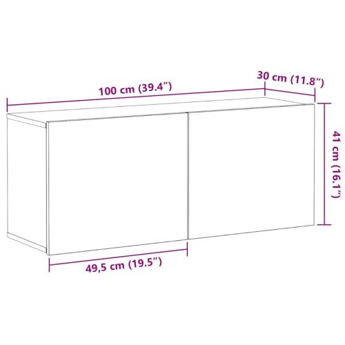 Комплект ТВ шкаф 100 x 30 x 41 см Черния дъб