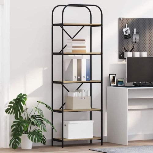 Рафт за книги 5 нива 60 x 30 x 183 см Инженерна дървесина
