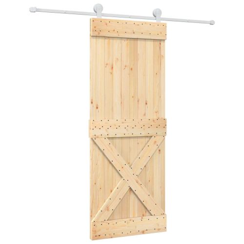 Преплъзваща се врата 80 x 210 cm Естествено и бяло