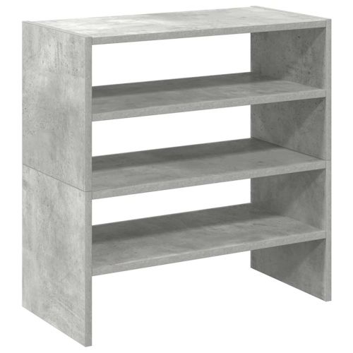 Поставки за обувки, 2 бр, стифируеми, бетонно сив, 60x30x30,5см