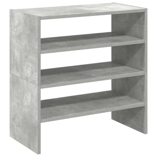 Поставки за обувки, 2 бр, стифируеми, бетонно сив, 60x30x30,5см