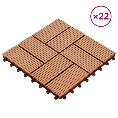 Плочка за decking 22 бр. Тик 30 x 30 cm WPC