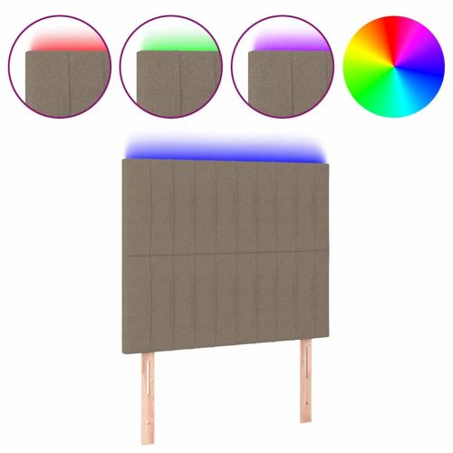 LED горна табла за легло, таупе, 100x5x118/128 см, плат